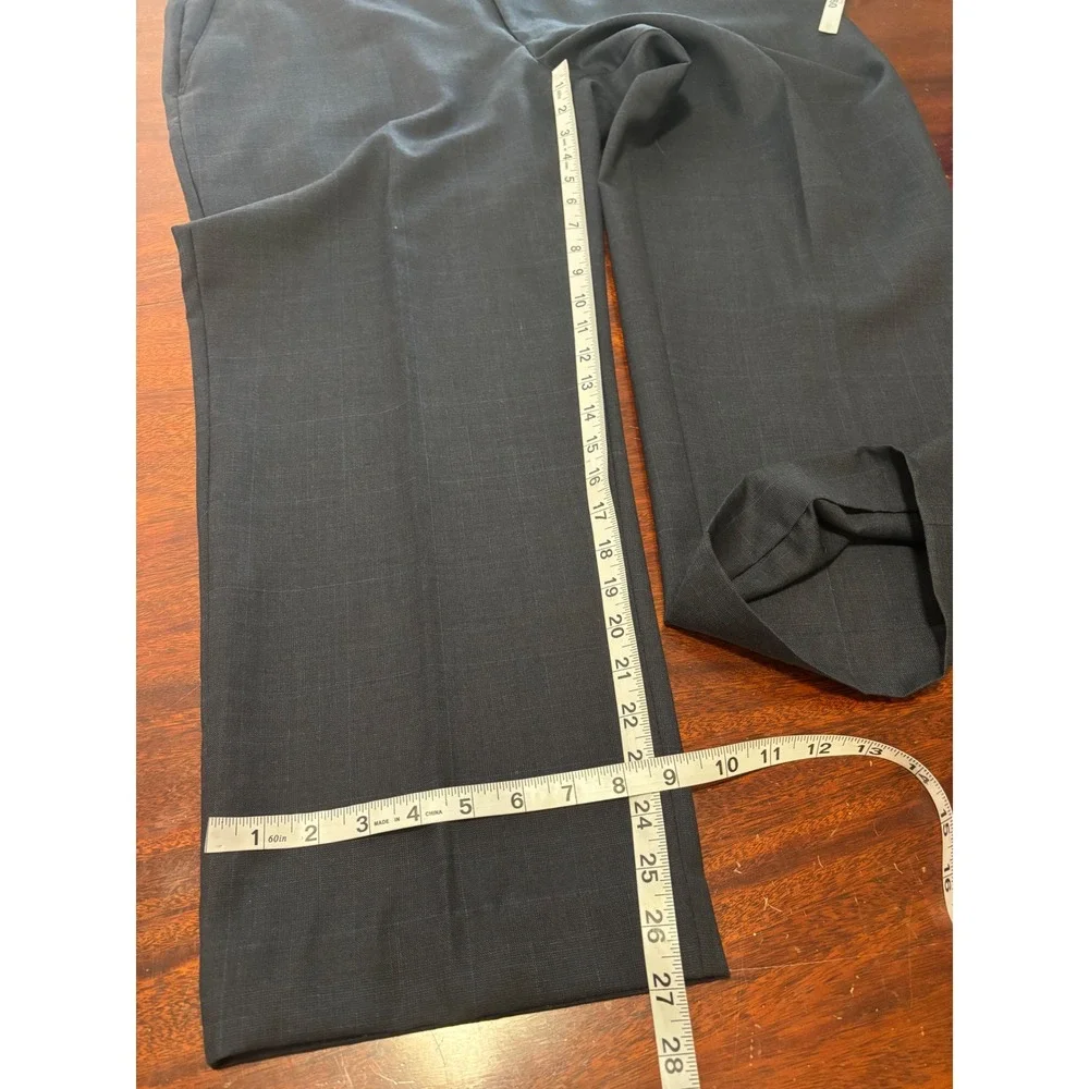 Lauren Ralph Lauren Mens Suit 48R 42W x 27L Blue Windowpane Plaid Wool 2-Piece